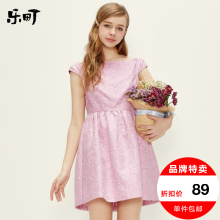 【L码】乐町2018秋装新款女装高腰显瘦礼服裙无袖连衣裙B12图片
