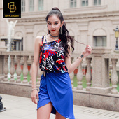 国标舞舞服女套装 dancebaby拉丁舞练功服女新款 拉丁舞连衣裙YS46