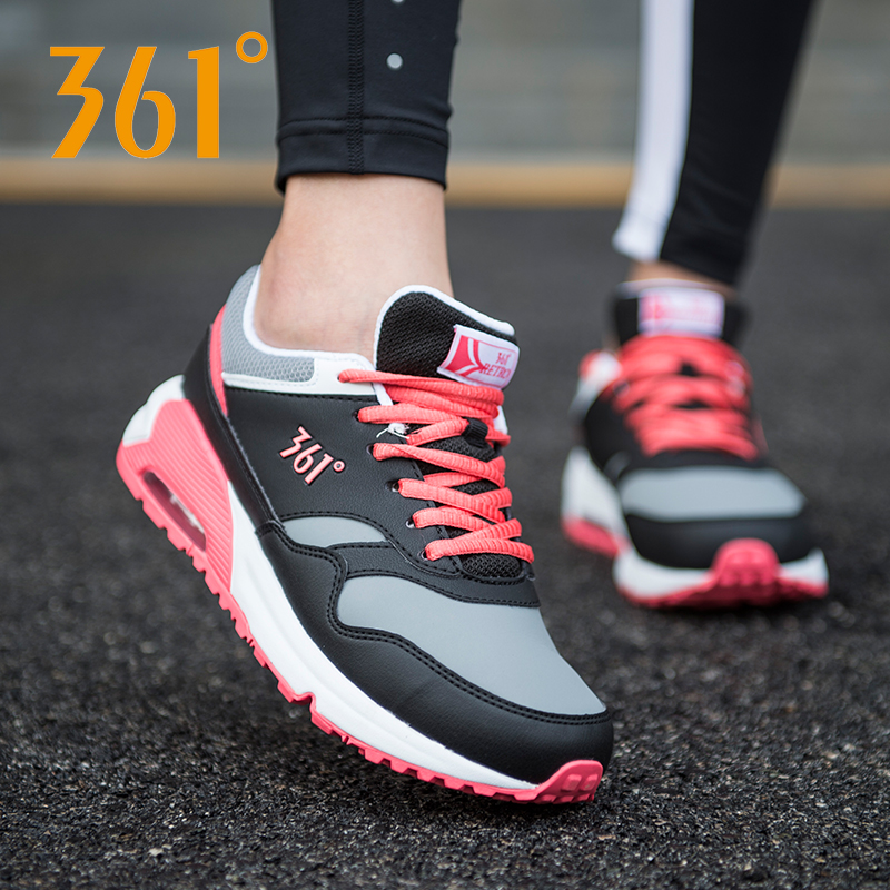 361 Women's Shoes Autumn Air Cushion Running Shoes Women's Lightweight Shock Absorbing Mesh Casual Shoes 361 Degree Genuine Leather Sports Shoes