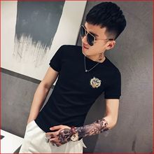 体恤矮小个子棉T???奚淼?Χ绦?恤瘦版紧身半袖 A夏季XS小号男士