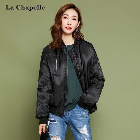 拉夏贝尔2018冬季新款纯色加厚羽绒服韩版百搭显瘦女士面包服潮商品大图