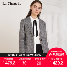 格子小西装女拉夏贝尔2018秋季新款春韩版宽松外衣休闲西服长外套图片