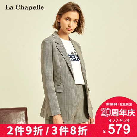 格子西装女2018秋季新款春韩版宽松休闲小西服英伦风长袖中长外套商品大图