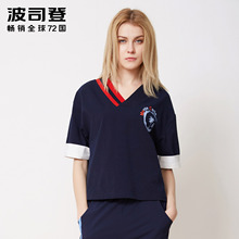 波司登短袖t恤女2018新款潮五分袖宽松上衣女装夏季B80226234图片