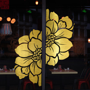 绚丽花纹女装鞋子包包店铺装饰橱窗玻璃贴玻璃门贴纸窗贴