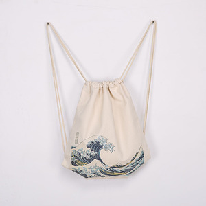 日本浮世绘冲浪抽绳双肩包
