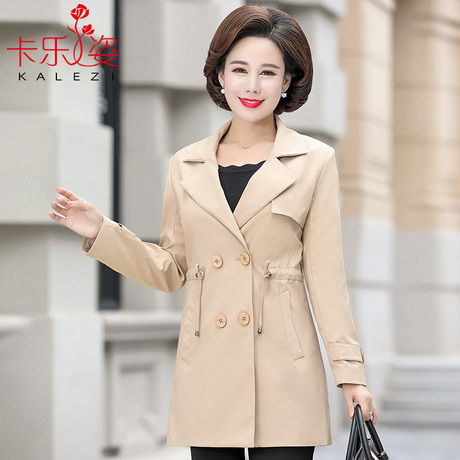 妈妈秋装外套中长款40岁50中年女气质风衣2018新款中老年女装春秋商品大图