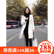 轻薄款羽绒服女装中长款2018新款韩版韩国连帽修身显瘦冬外套上衣图片