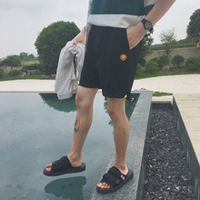以纯官方旗舰店夏五分裤徽章笑脸刺绣短裤青少年休闲纯色裤子A21P