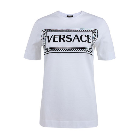正品Versace/范思哲一线系列女装纯棉女士短袖T恤圆领LOGO印花SS商品大图