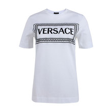 正品Versace/范思哲一线系列女装纯棉女士短袖T恤圆领LOGO印花SS图片