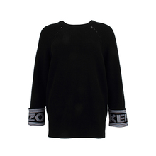 正品KENZO/高田贤三女装 LOGO宽松黑色套头卫衣 女士针织外套SS图片