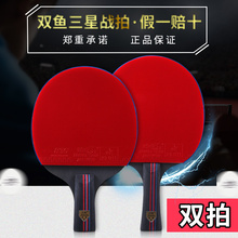 双拍袋进攻训练拍初学者学生兵乓球拍横拍直拍 双鱼乒乓球拍2只装
