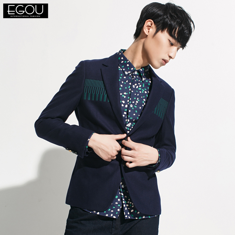 秋季新品男士西服修身款韩版休闲西装外套青年 2017 易构男装 Egou 秋季新品男士西服修身款韩版休闲西装外套青年 2017 易构男装 Egou