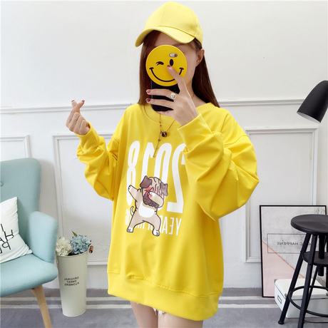 春秋胖mm大码女装卫衣女长袖薄款宽松加肥加大遮肚子上衣bf200斤商品大图