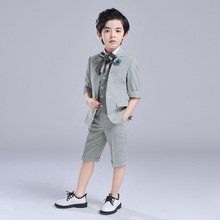inmyopinion 2019新款夏季短款儿童西装走秀西服男童英伦西装薄款