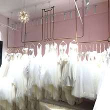 店衣架展示架女装 礼服婚纱货架吊顶挂衣服架子上墙U型架 婚纱服装