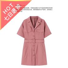 2019夏太平鸟连衣裙A1FA92377/A1FA9237715时尚工装风A1FA92877B3