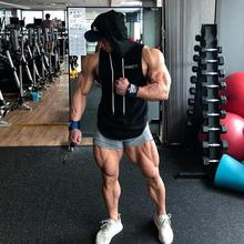 肌肉健身狗兄弟运动背心马甲男夏跑步连帽弹力训练服上衣无袖透气