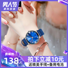 迪士尼手表女学生韩版 简约气质高中网红樱花少女心ins风女生手表