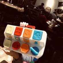 3岁玩具 躲猫猫弹出式玩具开关盒按键盒宝藏吃惊盒宝宝智力推动1
