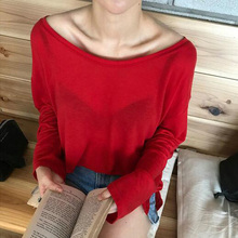 韩国代购东大门女装低领一字领小性感长袖T恤 2019新款秋装上衣