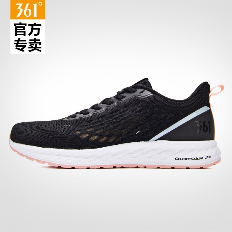 361 Sports Shoes 2019 Summer New Knitted Women's Shoes 361 Degree Casual Shoes Mesh Running Shoes 581922204