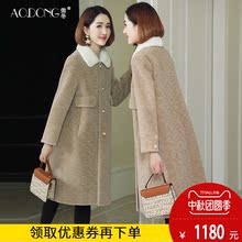 2018新款海宁羊剪绒大衣女装中长款复合皮毛一体羊毛皮草外套韩版图片