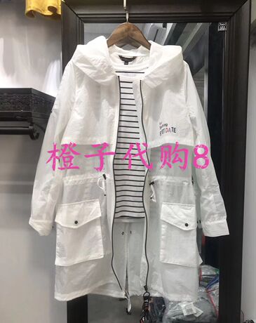 拉夏贝尔2018夏季中长款薄款风衣外套开衫防晒服女皮肤衣10015925商品大图