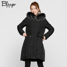 冰洁2018新款大毛领羽绒服女中长款加厚冬装保暖外套潮J70140036图片