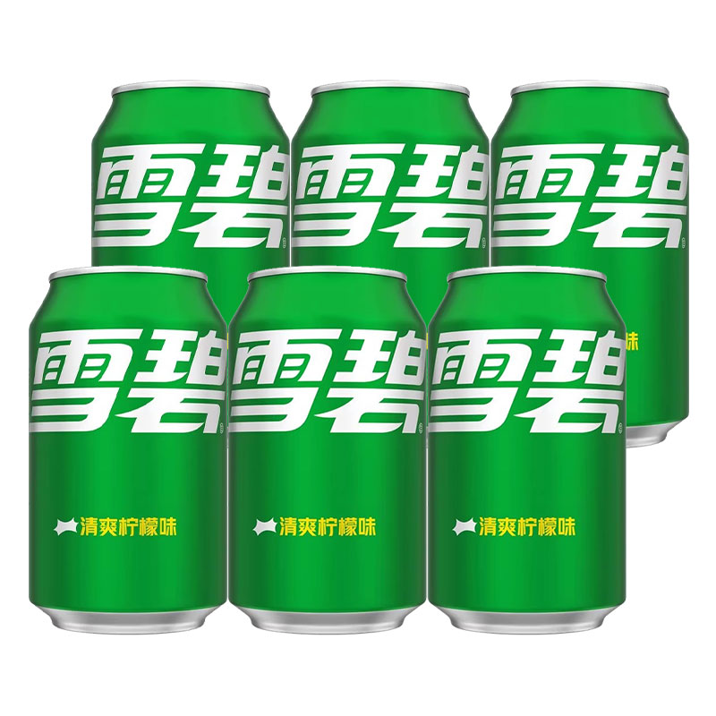 【包邮】可口可乐碳酸饮料雪碧汽水330ml*6罐装好喝的聚会