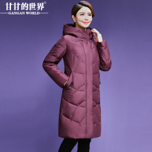 【90%白鸭绒】中长款羽绒服女优雅修身甘甘的世界新款防风保暖图片