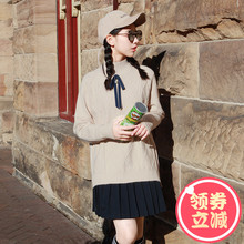 西子小荷小清新毛衣女甜美2018新款韩版宽松中学生套头针织衫上衣图片
