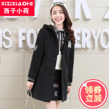 西子小荷毛呢外套女中长款韩版学生少女冬季加厚呢子大衣女学院风图片