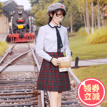 西子小荷衬衫女长袖2018春秋装新款韩版显瘦百搭上衣初中学生衬衣图片