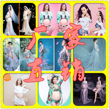 2018展会新品影楼韩式孕妇拍照摄影写真主题服时尚牛仔孕妇装礼服
