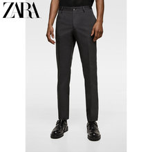 男装 ZARA 新款 黑色商务休闲风长裤 修身 04060568800
