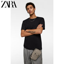 ZARA新款 男装 基本款棉质纯色圆领直筒宽松短袖T恤 01887440800