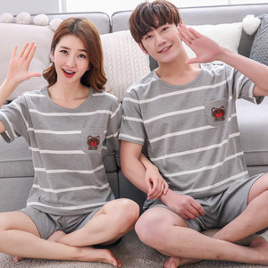夏季纯棉短袖短裤家居服套装
