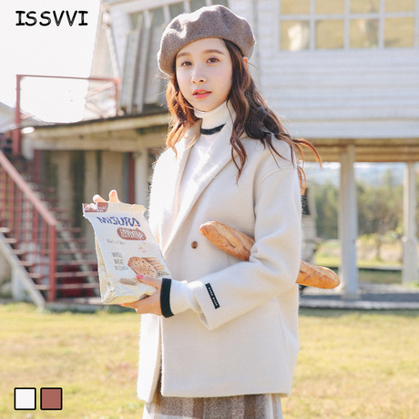 西装毛呢外套2018新款秋冬季女装韩版加棉中长款小个子呢子大衣女商品大图