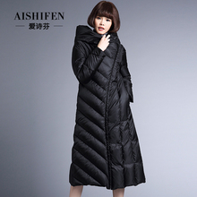 羽绒服女中长款2018秋冬新款宽松保暖加厚款外套欧美大码时尚女装图片