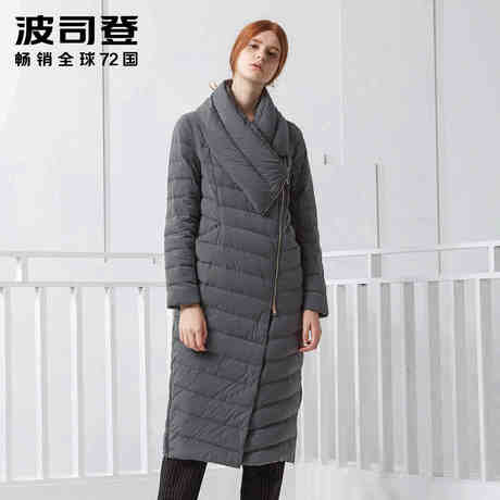 波司登白鹅绒2017新款长款直筒长款翻领羽绒服女 冬装B70133026商品大图