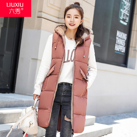 2018秋冬新款女装羽绒棉马甲女外套韩版中长款宽松学生棉服背心潮商品大图