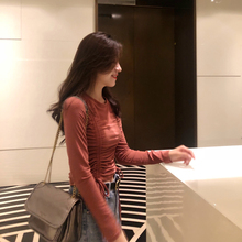 修身 百搭打底衫 早秋上衣洋气小衫 t恤女2019秋装 韩版 新款 大丫长袖