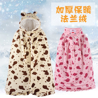 婴儿斗篷纯棉冬季保暖披风0-6岁男女宝宝春秋加厚外出服外套用品