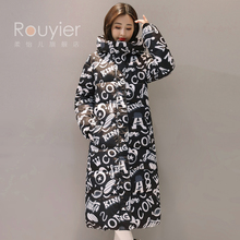 冬装新款中长款棉衣女冬季韩版修身棉袄时尚连帽过膝棉服女装外套图片