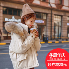 短款连帽棉服女装2018秋冬季大毛领新款棉衣时尚宽松韩版棉袄图片