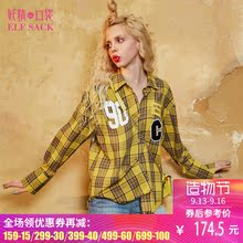 妖精的口袋旗舰店秋装格子衬衫女长袖宽松韩版学生bf 和谐年代图片