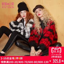 妖精的口袋冬装新款复古修身格子毛呢外套女短款 甜蜜歌谣图片