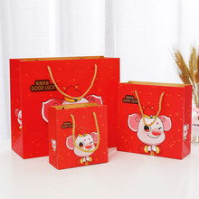 高档2019春节猪年手提袋年货礼品袋新年包装 袋纸袋手拎袋礼物袋